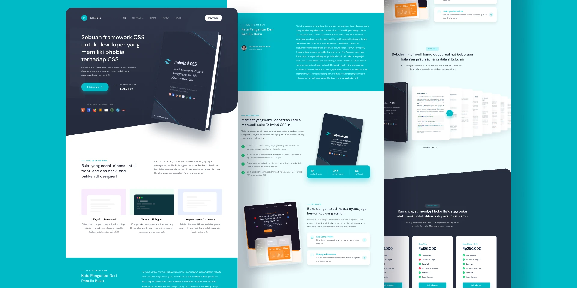 The Malaka  Ebook Landing Page UI Design for Figma and Adobe XD