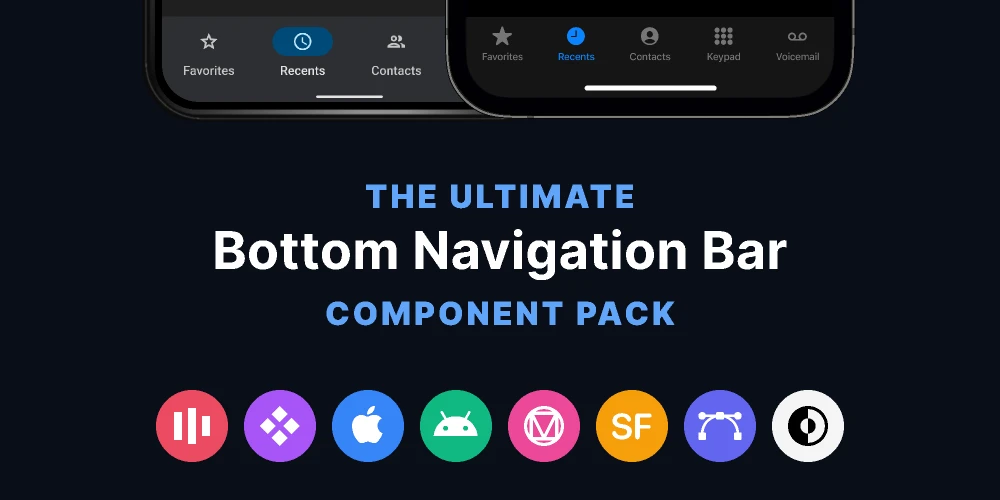 The Ultimate Bottom Navigation Bar Component Pack for Figma and Adobe XD