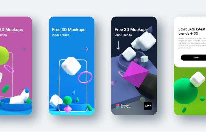  3D models for your new app design  - Free Figma Template