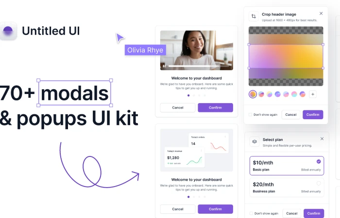 70+ modals & popups UI Kit  Untitled UI  - Free Figma Template