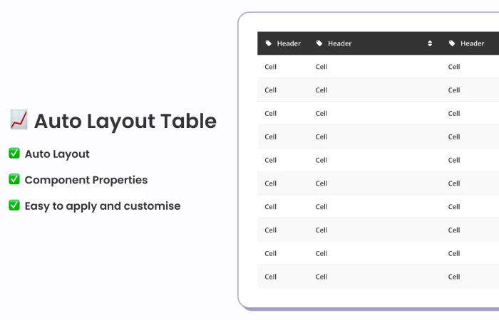  Auto Layout Table  - Free Figma Template