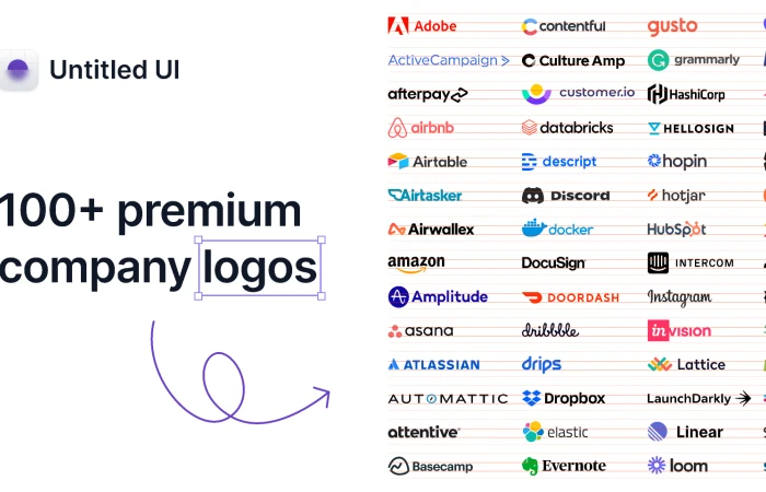 Premium company logos UI kit  Untitled UI  - Free Figma Template