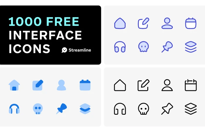 1,000 Interface Vector Icons  - Free Figma Template