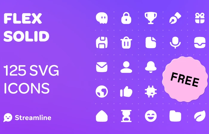 125 Flex Solid Icons  Open-Source!  - Free Figma Template