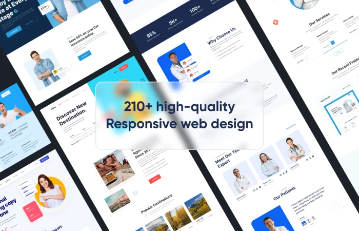 200+ High-quality responsive web design  - Free Figma Template