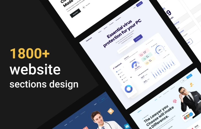 200+ Website sections design  - Free Figma Template