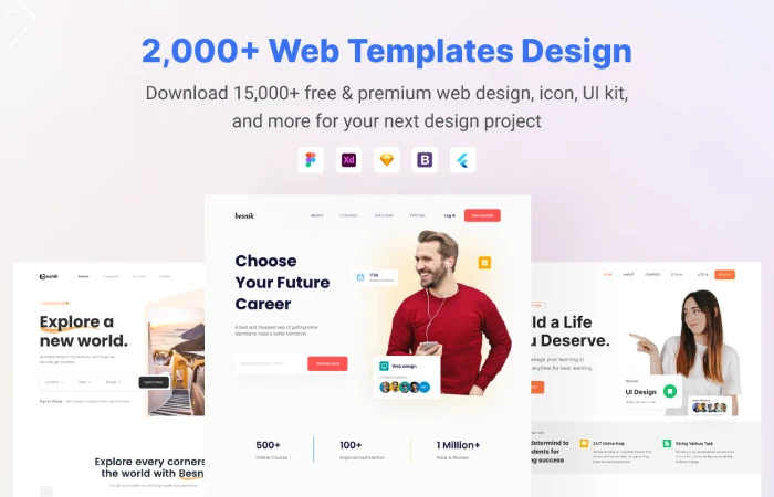 2000+ Web Templates Design ( Template & Block )  - Free Figma Template