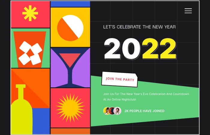 2022 New Year Virtual Party  - Free Figma Template