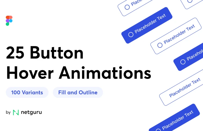 25 Button Hover Animations  - Free Figma Template
