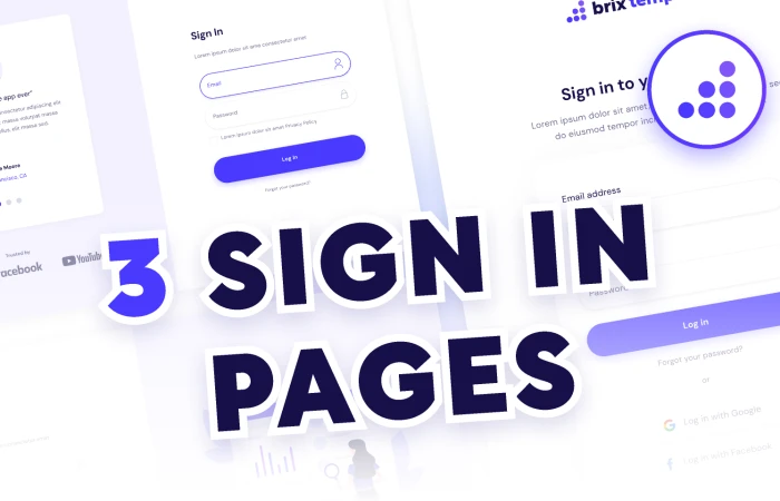 3 Sign In Page Templates | BRIX Templates  - Free Figma Template