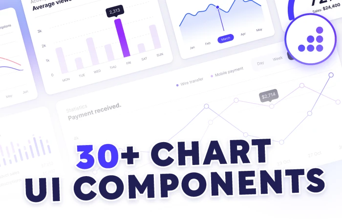 30+ Chart UI Components | BRIX Templates  - Free Figma Template