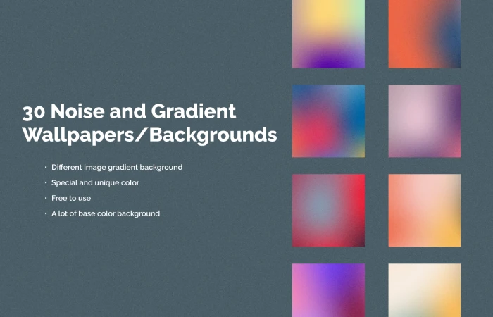 30 Noise and Gradient Wallpapers/Background  - Free Figma Template