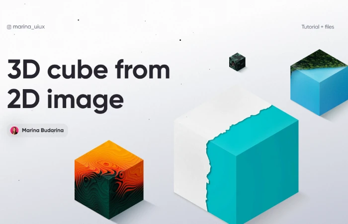 3D Cube from 2D Image  - Free Figma Template