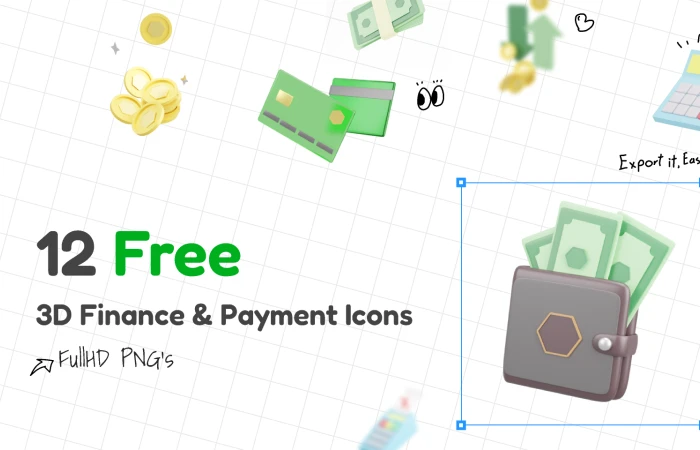 3D Finance & Payment Icons  - Free Figma Template