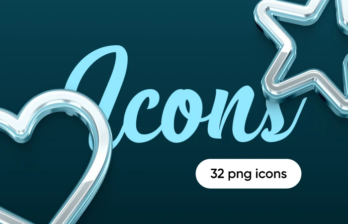 3d glass icons FREE  - Free Figma Template