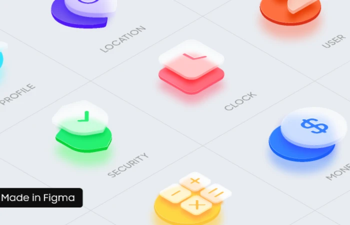 3D Glossy Icons  - Free Figma Template