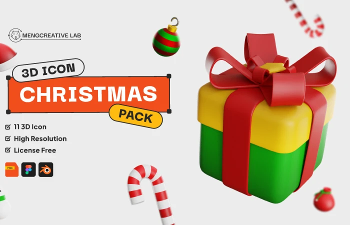 3D Icon Christmas  pack FREE  - Free Figma Template