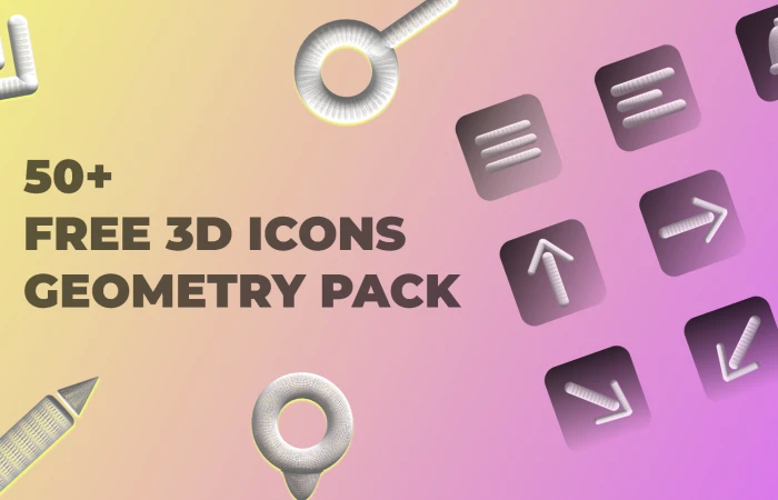 3D ICONS GEOMETRY PACK  - Free Figma Template