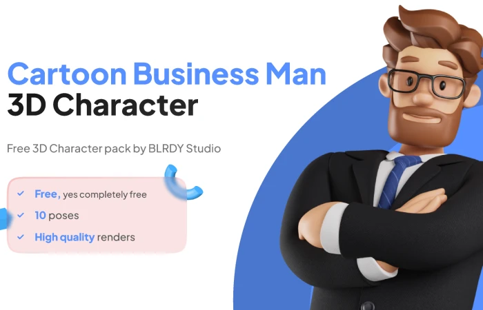 3D Illustration Business Man  - Free Figma Template