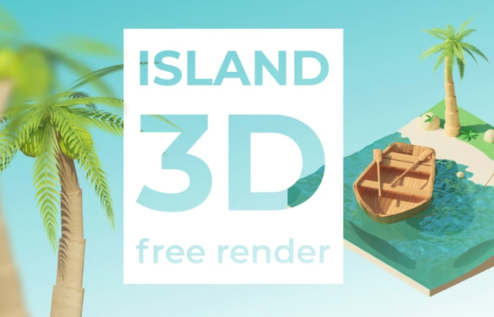 3D Island FREE  - Free Figma Template