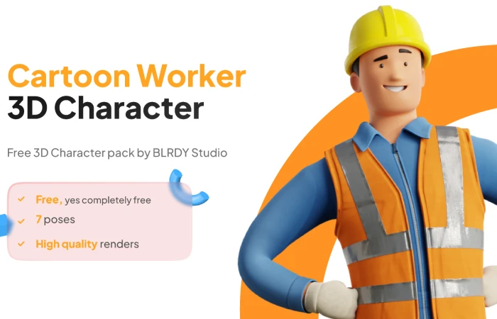 3D Worker Illustrations  - Free Figma Template