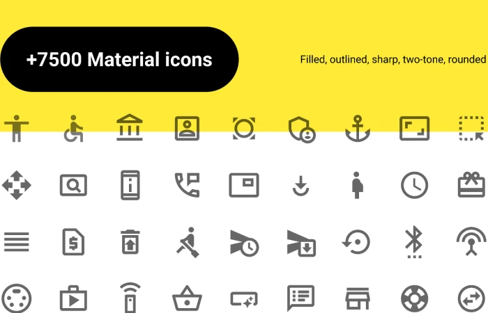 +7500 Material Icons  - Free Figma Template