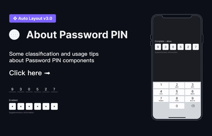 About Password PIN   - Free Figma Template