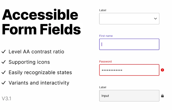 Accessible Form Fields  - Free Figma Template