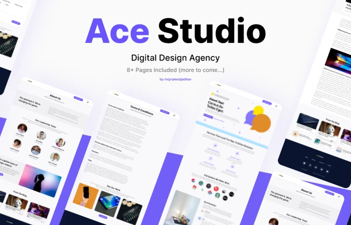 Ace Studios Agency Template  - Free Figma Template