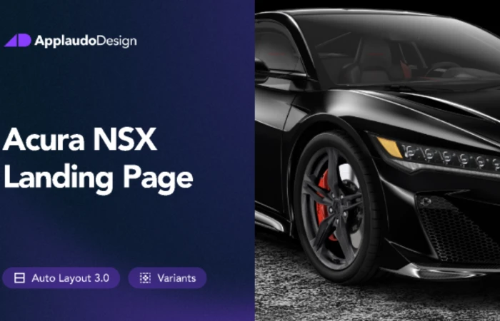 Acura NSX Landing Page  - Free Figma Template