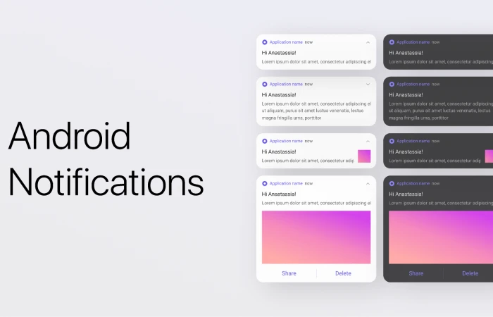Android Notifications  - Free Figma Template