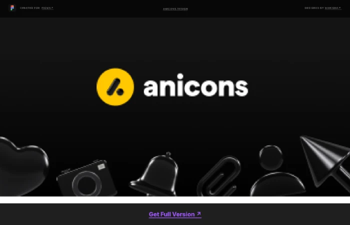 Anicons - 3D icons  - Free Figma Template