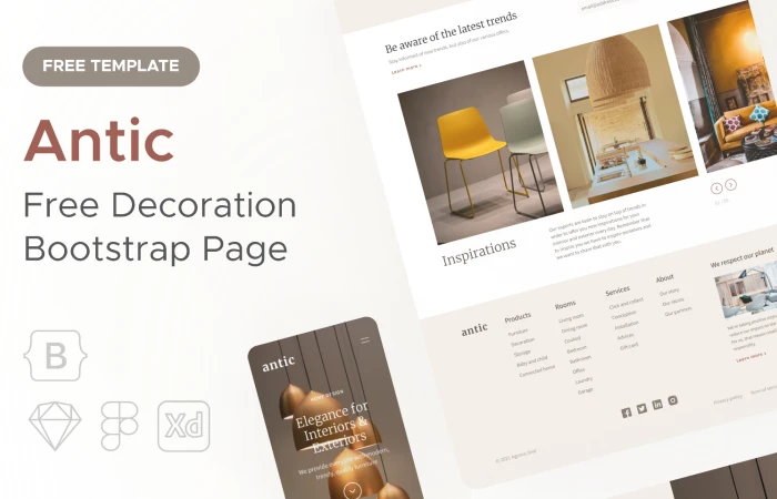 Antic  Decoration Landing Page  - Free Figma Template