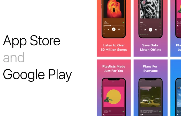App Store and Google Play template  - Free Figma Template