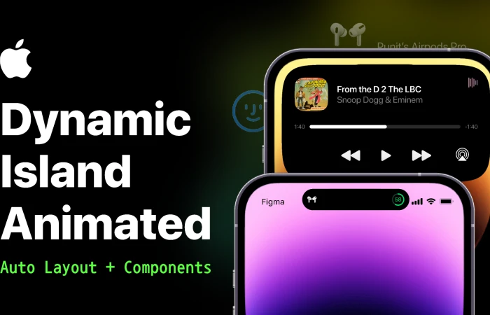 Apple Dynamic Island Animated - Auto Layout + Components  - Free Figma Template