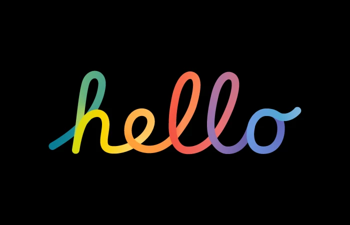 Apple Hello Lettering Animation  - Free Figma Template