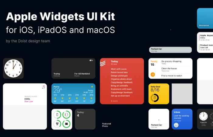 Apple iOS 14 Widgets Kit Auto Layout  - Free Figma Template