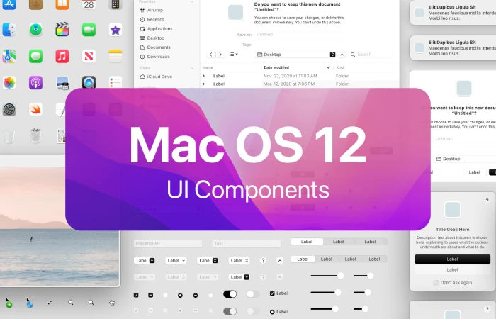 Apple MacOS 12 Design System - for Figma  - Free Figma Template