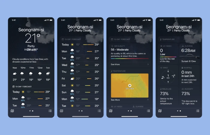 Apple Weather App Clone  - Free Figma Template