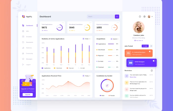 Applify - Job Management Dashboard  - Free Figma Template