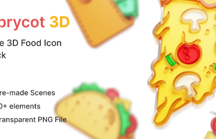 Aprycot  Best Free food 3D Icon Pack  - Free Figma Template