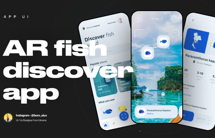 AR fish discover app  - Free Figma Template