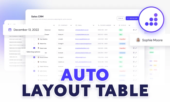 Auto Layout Table | BRIX Templates  - Free Figma Template