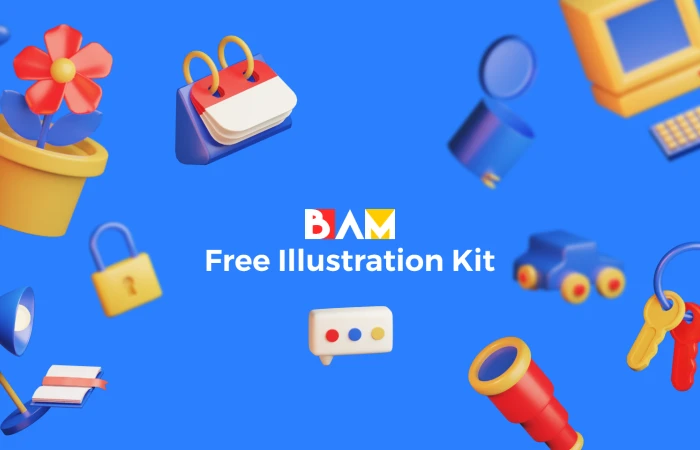 BAM 3D illustration Kit  - Free Figma Template