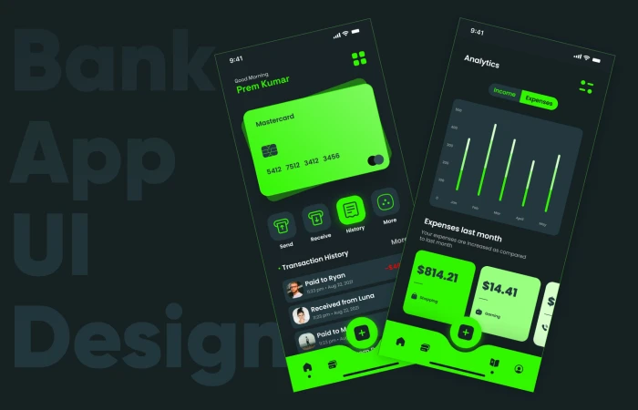 Bank App UI - Finance App UI Design with Components  - Free Figma Template