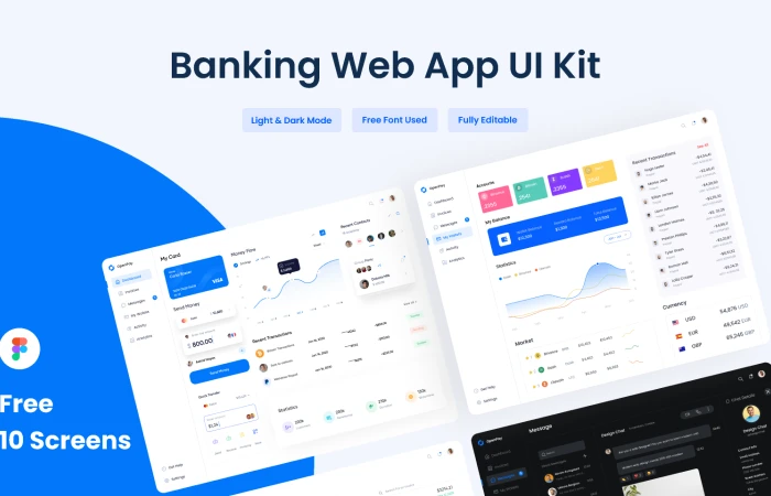 Banking web App UI Kit  - Free Figma Template