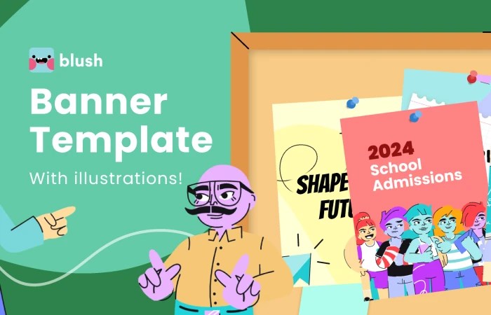Banner Template with Illustrations  - Free Figma Template