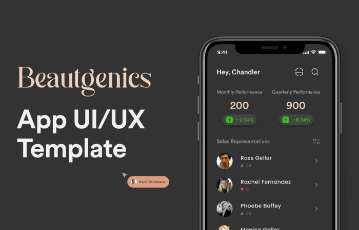 Beautgenics -  App UI Design  - Free Figma Template