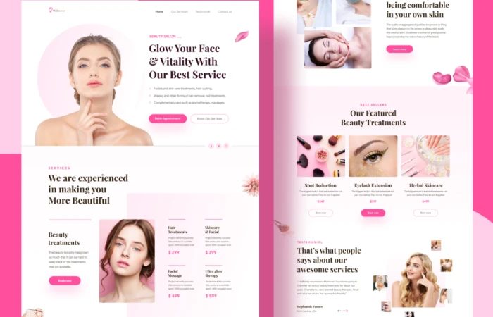 Beauty Salon Web Explorations  - Free Figma Template