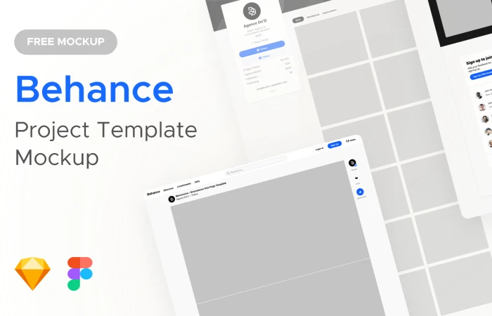 Behance  Project Template Mockup  - Free Figma Template